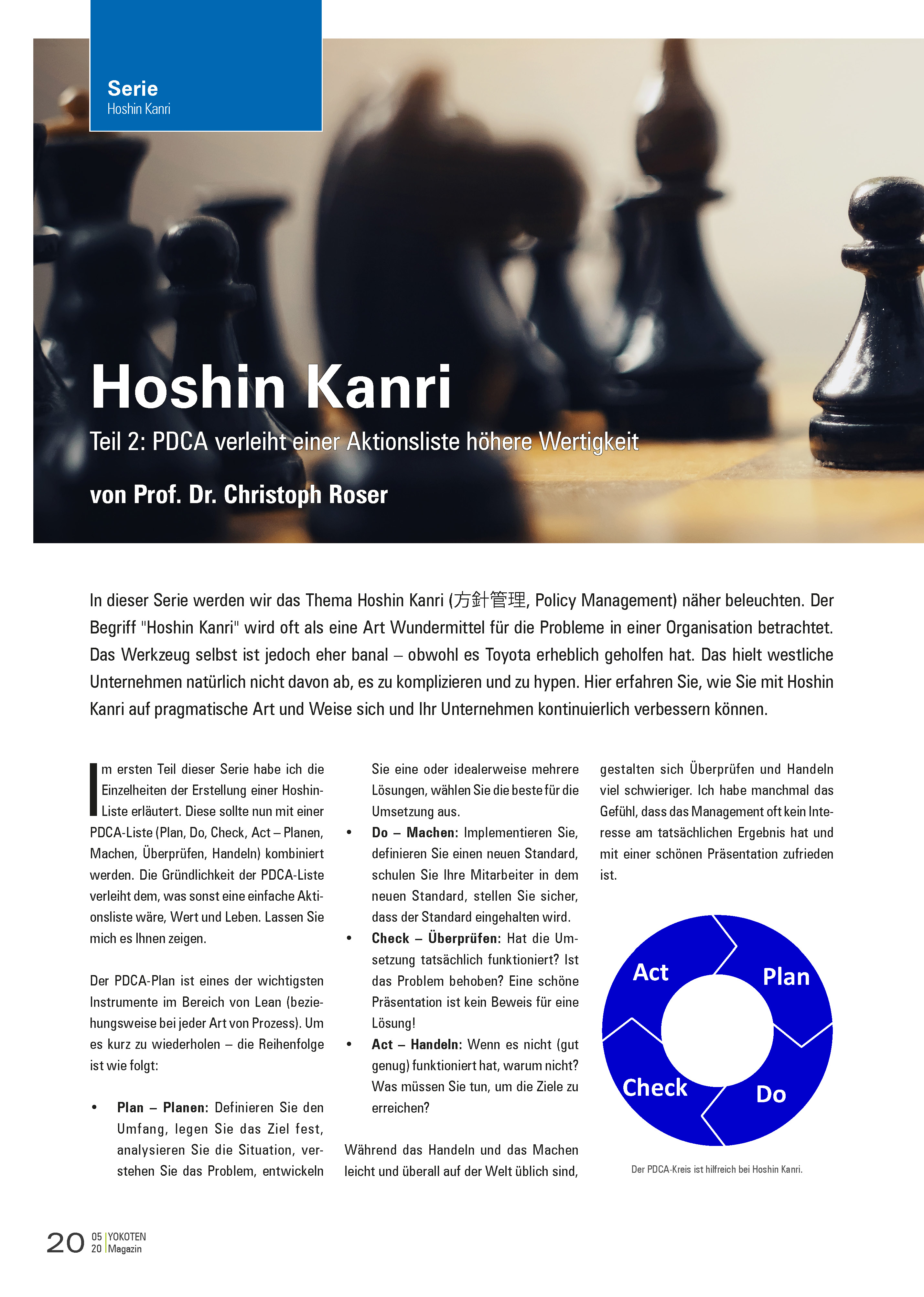 Hoshin Kanri - Artikel aus Fachmagazin YOKOTEN 2020-05